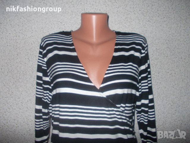 Туника черно и бяло райе Прегърни ме, XL размер, снимка 2 - Туники - 26953137