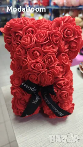 Мече от рози, 25см с подаръчна кутия в 3 цвята, снимка 6 - Други - 48574373