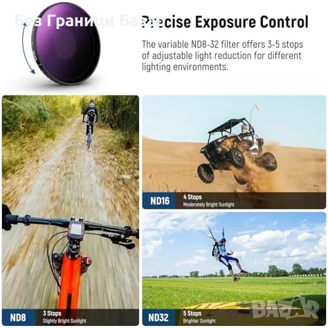 Нов Комплект ND Филтър + Обектив за DJI Action 5 Pro / Action 4 камера, снимка 5 - Чанти, стативи, аксесоари - 50748142