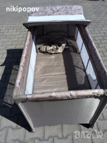 LORELLI Детска кошара на 2 нива с повивалник MOONLIGHT бежов, снимка 6 - Кошарки - 53565221