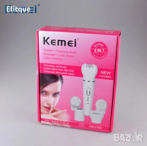 Епилатор Kemei 5 в 1, Бръснене, Масаж, Почистване и Ексфолиране, снимка 5 - Други - 52832802