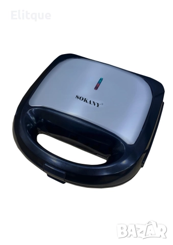 Тостер сандвич 750W,незалепващи и подвижни плочи,LED индикатор SOKANY SK-902, снимка 2 - Тостери - 52606803