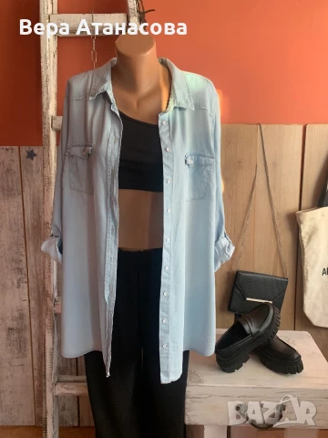 🩵💙🩵 Oversized дънкова риза Denim👖 2 хл/3 хл👟