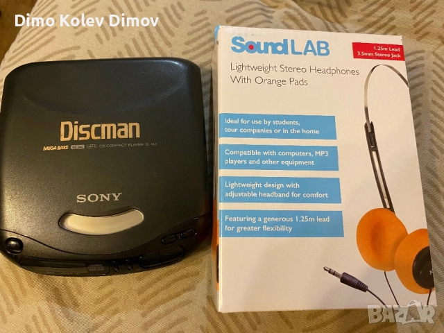 SONY Discman D143 + Чисто Нови Слушалки