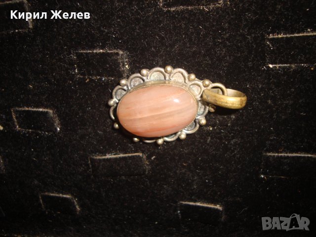 БРОНЗОВ СТАРИНЕН РЕТРО АРТ ПЕНДАНТ с ИВИЧЕСТ ШЛИФОВАН НЕФРИТ АРТ ДЕКО СТИЛ 21084, снимка 11 - Антикварни и старинни предмети - 32659653