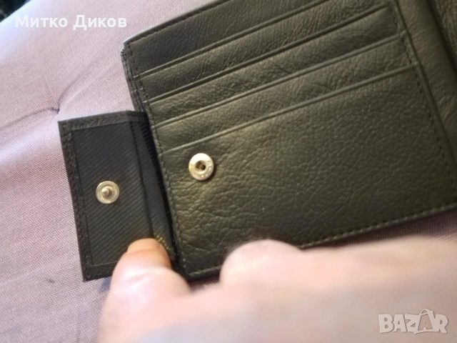 Италиански портфейл #2 125х100мм естествена кожа с много прегради за карти-документи, снимка 4 - Портфейли, портмонета - 53560706