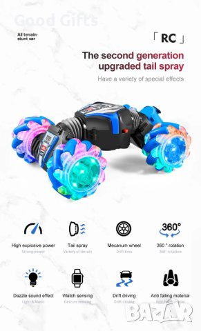 Ефектна RC кола със светлина и музика + спрей воден дим, снимка 6 - Коли, камиони, мотори, писти - 43101868