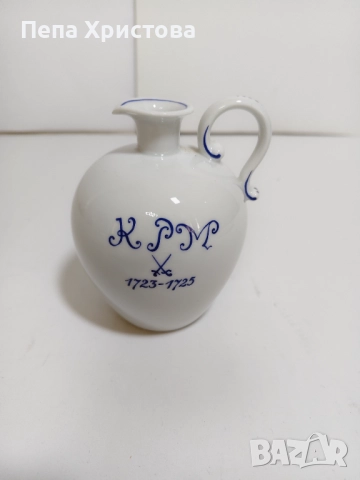 Колекционерски комплект за ликьор от немски порцелан Meissen , снимка 12 - Сервизи - 52596017