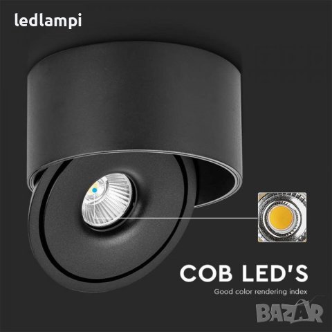 LED Луна COB 30W Открит Монтаж 3в1 Черна, снимка 3 - Лед осветление - 43210387