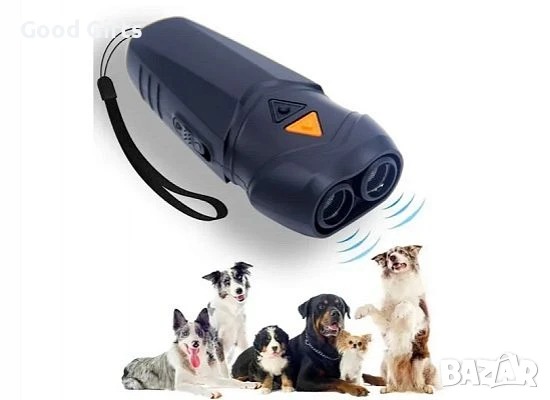 Ултразвуково устройство за защита от кучета и котки с LED светлина и USB зареждане