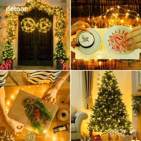 Коледни лампички на батерии с таймер, 6 броя по 3 метра/30 LED, снимка 6 - Декорация за дома - 49905567