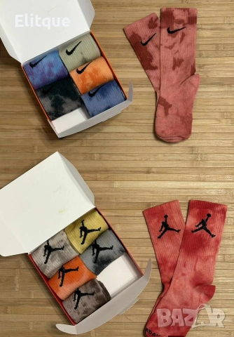 унисекс цветни дълги чорапи в кутия ,6 чифта jordan