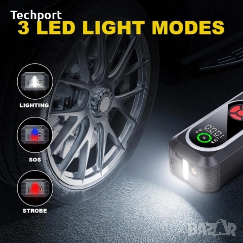 Стартер за автомобил с компресор 4в1, снимка 2 - Компресори - 52299834