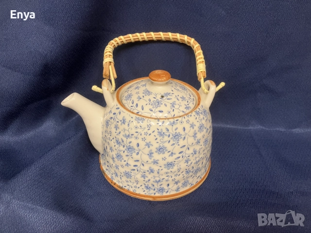 Керамичен чайник със стоманена цедка (инфузер) , снимка 2 - Други - 51824476