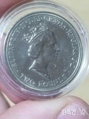 2 Паунда 1986г. Юбилейни, снимка 2 - Нумизматика и бонистика - 48327132