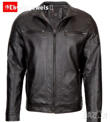 Мъжко черно  кожено яке , снимка 7 - Якета - 50236143
