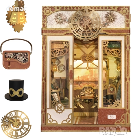 Комплект кътче за книги Tonecheer: 3D пъзел - кабина на влак