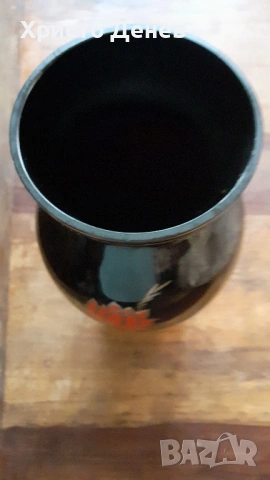 ваза стъклена рисувана ръчно антика уникат , снимка 3 - Вази - 53020478