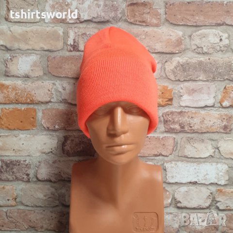 Нова зимна дамска/детска шапка в оранжев цвят, снимка 4 - Шапки - 43375920