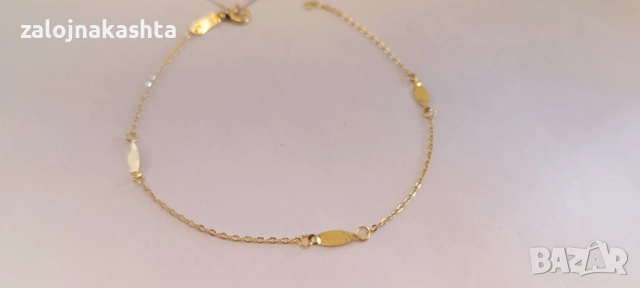 Нова-Златна гривна-0,89гр/14кр, снимка 2 - Гривни - 52735921