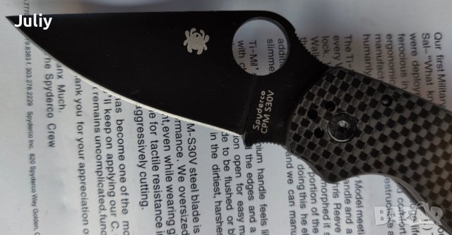 SPYDERCO PARA 3 C223  CARBON G10 , снимка 17 - Ножове - 39225080
