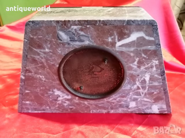 Стар Мраморен Механичен Настолен Каминен Часовник, снимка 5 - Антикварни и старинни предмети - 35271961