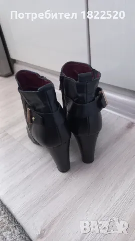 Черни елегантни боти естествена кожа , снимка 2 - Дамски боти - 47809322