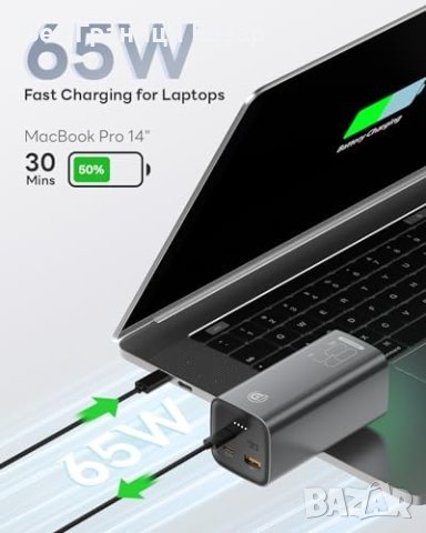 Нова Мощна Преносима Батерия 20000mAh 65W за iPhone Samsung Лаптоп, снимка 2 - Друга електроника - 43420722