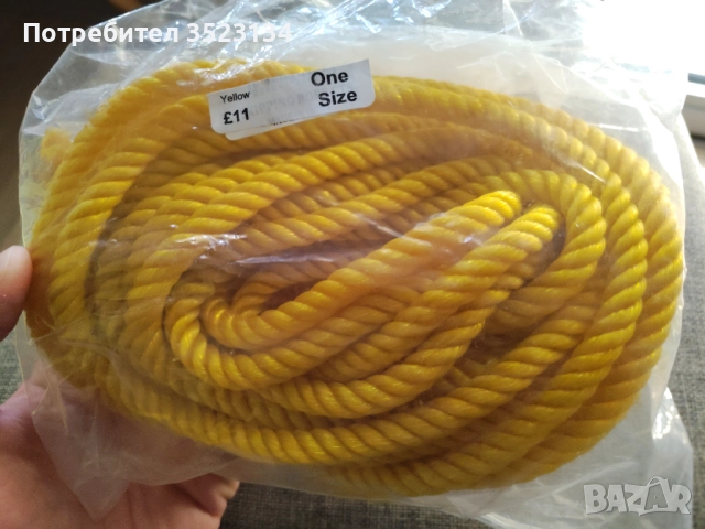 Ново-здраво найлоново фитнес въже за скачане- аеробика ,жълт цвят, снимка 3 - Фитнес уреди - 52813964