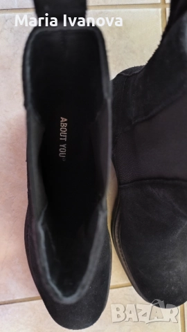 Велурени боти ABOUT YOU 38 номер , снимка 3 - Дамски боти - 51888947