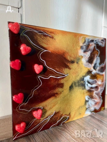 Ръчно изработена картина от епоксидна смола - 40/50см, снимка 2 - Картини - 53018546