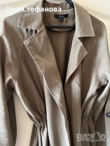  Нов вискоза тъмно зелен елегантен шлифер тип рокля набран в талията , снимка 9 - Палта, манта - 49155901