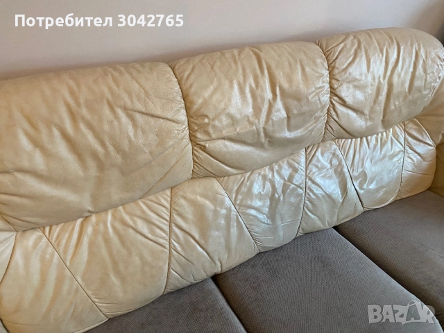 Кожена холова гарнитура, снимка 7 - Дивани и мека мебел - 51799254