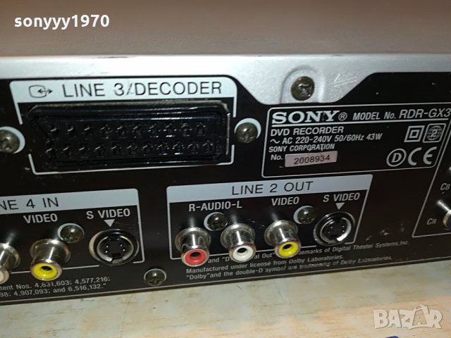 sony rdr-gx3 dvd recorder-germany 1706211350, снимка 13 - Плейъри, домашно кино, прожектори - 33246955