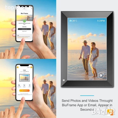 Нова Zcyge Smart Cloud Цифрова фоторамка Wifi 10.1 инча Записващи рамки за снимки Вградена 32GB ..., снимка 2 - Друга електроника - 52348385