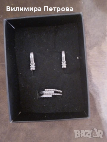 сребърни обеци и сребърен пръстен , снимка 3 - Бижутерийни комплекти - 50650754