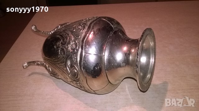 ваза/кана-внос франция-24х13см-метална с релеф, снимка 10 - Колекции - 26762336