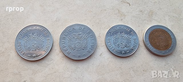 Монети. Боливия. 50 сентавос, 1, 2 и 5 боливиано. 4 бройки . , снимка 11 - Нумизматика и бонистика - 38533850
