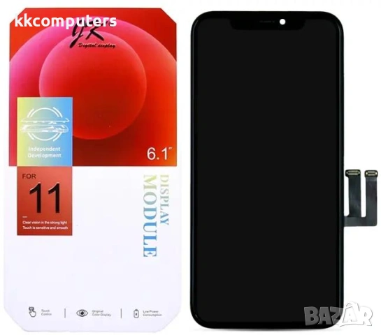 JK INCELL Съвместим LCD Дисплей за iPhone 11 6.1 + Тъч скрийн / Черен / Баркод : 484363
