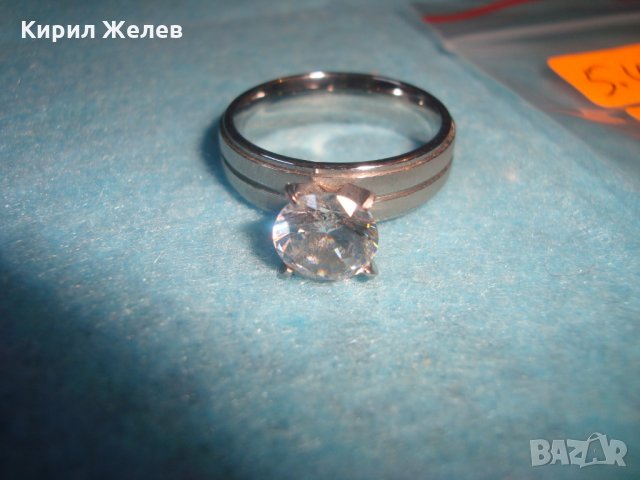 ПОСРЕБРЕН СТОМАНЕН МОДЕН СКЪПОЦЕНЕН ПРЪСТЕН с ГОЛЯМ ФАСЕТИРАН ЦИРКОН БЛАГОРОДНА СТОМАНА 26282, снимка 10 - Пръстени - 34632668