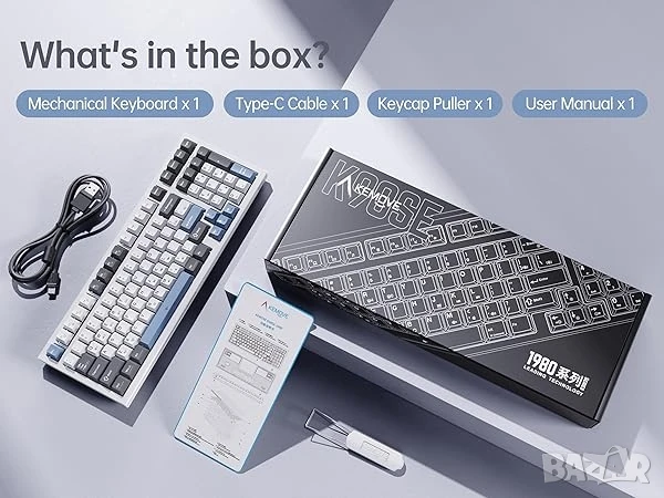 Механична гейминг клавиатура KEMOVE K98SE с ретро стил, подсветка и солидна изработка, снимка 10 - Клавиатури и мишки - 51270503