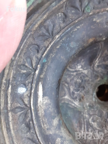 Стар уникален възрожденски свещник кандило сачан, снимка 4 - Антикварни и старинни предмети - 53444553