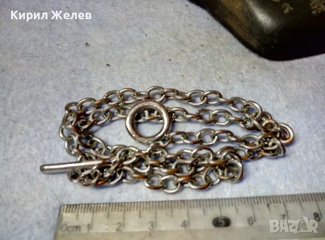 СТАР ЗДРАВ НИКЕЛИРАН СТОМАНЕН ЛАНЕЦ ВЕРИЖКА КЮСТЕК За ДЖОБЕН ЧАСОВНИК СИНДЖИР НЕРЪЖДАЕМ 49671, снимка 3 - Антикварни и старинни предмети - 48609803