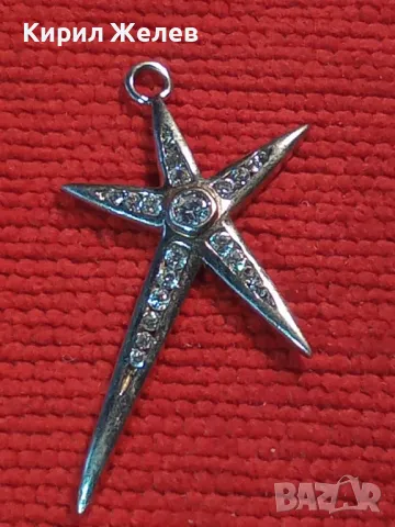 СКЪПОЦЕНЕН ЗВЕЗДОВИДЕН СРЕБЪРЕН МЕДАЛЬОН РОДИРАНО СРЕБРО 925 с БЛЕСТЯЩИ ФАСЕТИРАНИ ЦИРКОНИ 47893, снимка 10 - Колиета, медальони, синджири - 49001385