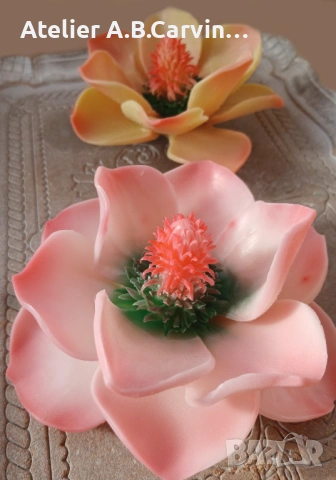 Декоративен сапун цвете магнолия,уникален дизайн вдъхновен от природата, снимка 4 - Декорация за дома - 53607446