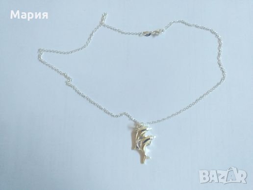 Сребърни делфини, снимка 1 - Колиета, медальони, синджири - 26289944