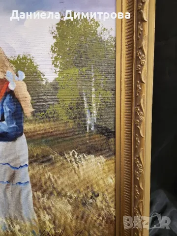 Картина рисувана върху платно, момиче сред природата, снимка 5 - Картини - 48405350