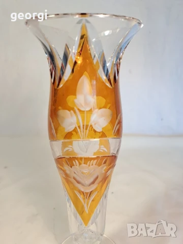 двуцветна кристална ваза Bohemia , снимка 2 - Вази - 50866019