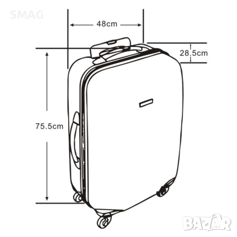 Куфар с колелца 87л, розов_1233330, снимка 9 - Куфари - 52193580