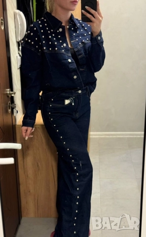 дамски комплект деним яке и дънки 